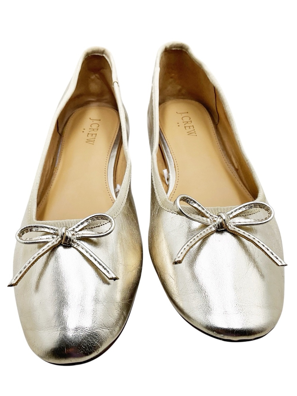 {J. Crew} Classic Metallic Gold Ballet Flats
